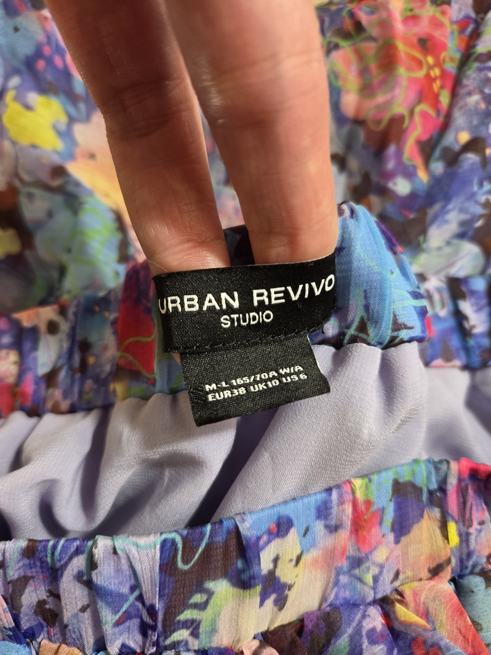 Urban Revivo Purple Floral High Low Ruffle Maxi Skirt Size M/L - Picture 10 of 13